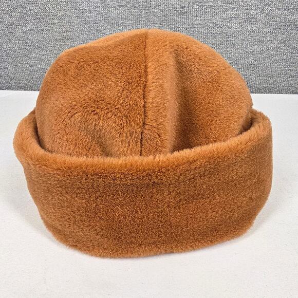 AH TANG TAILOR UNISEX BROWN FAUX FUR WINTER HAT – ROLLED BRIM, ONE SIZE - Picture 2 of 9